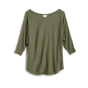 NWT- Olive Market & Spruce Cable Knit Sweater